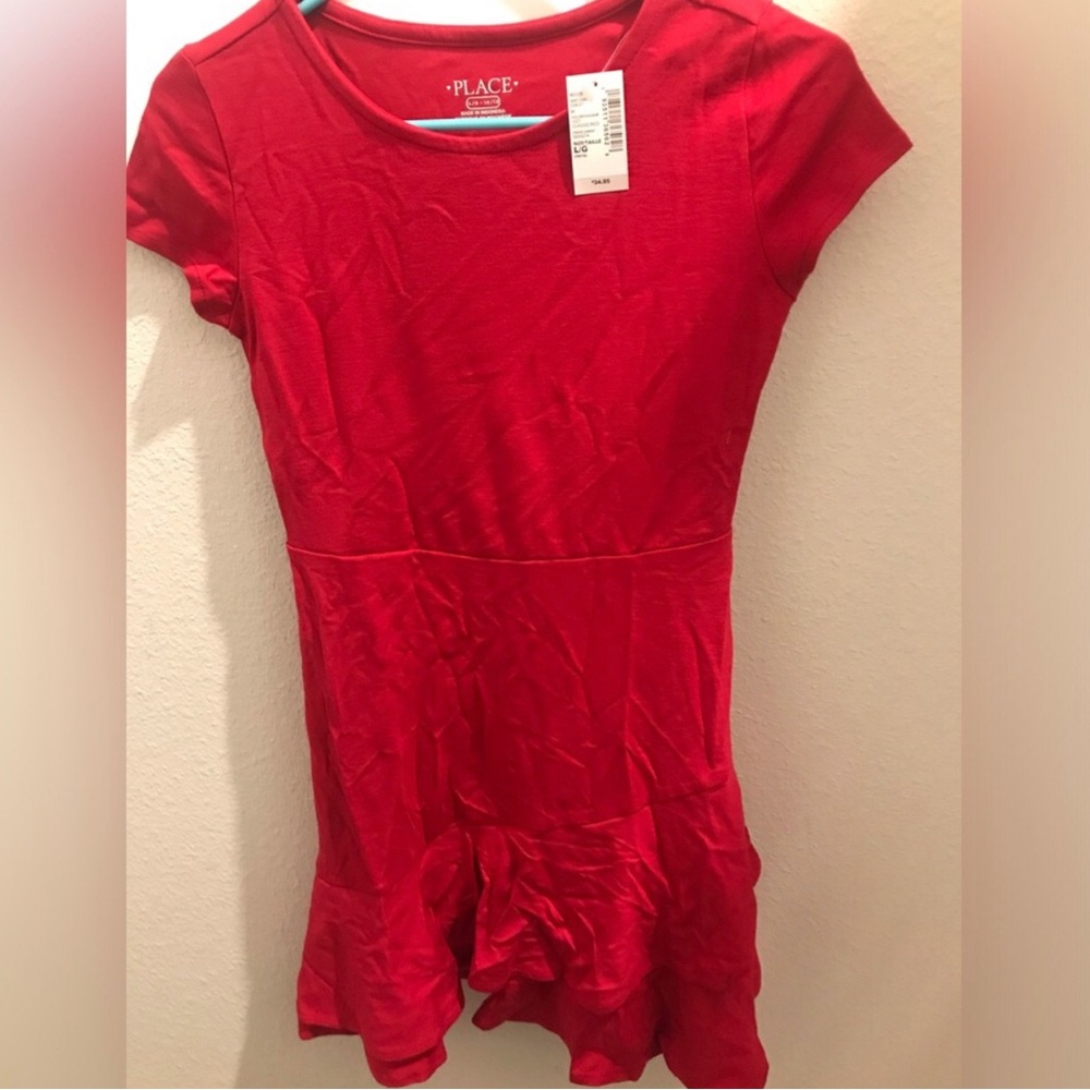 The Children's Place Girl's Red Short Sleeve Fit-&-Flare Top NWT Size 10/12